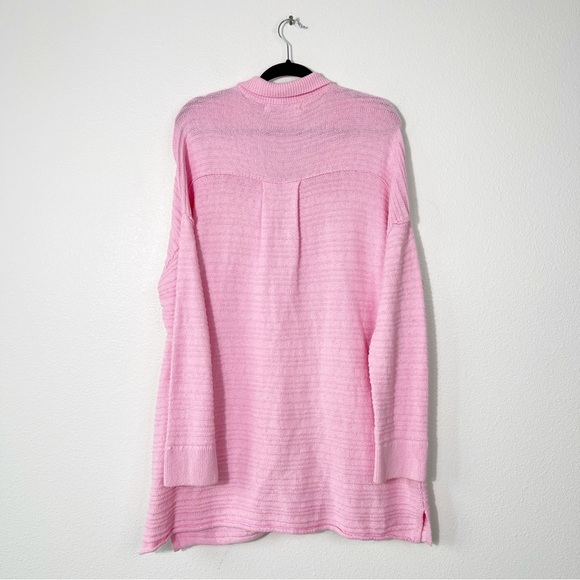 Free People FP Beach Day Dreaming Button-Up Cardigan Pink Oversized Boho Medium - Picture 6 of 7